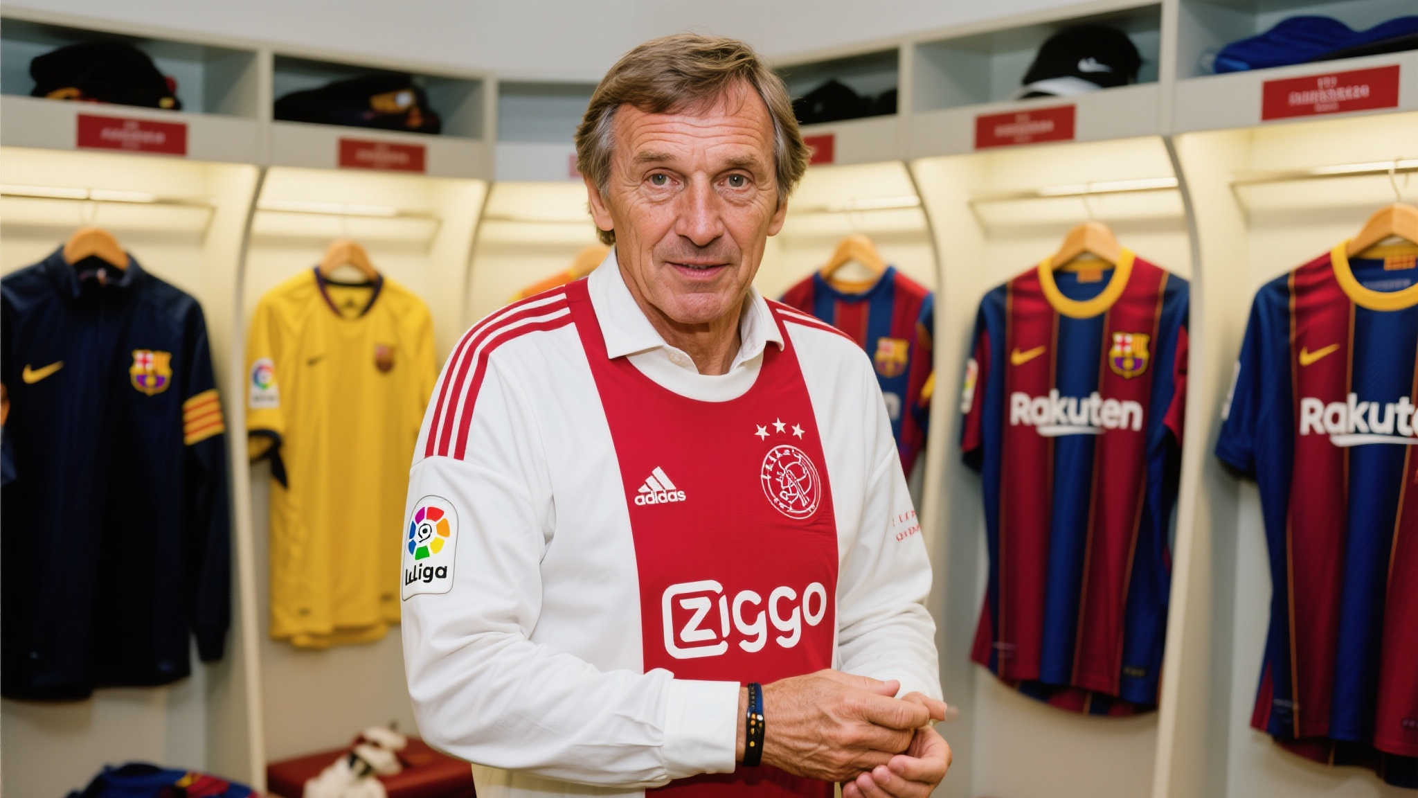 接下来是约翰·克鲁伊夫，用他过人的洞察与非凡才华将